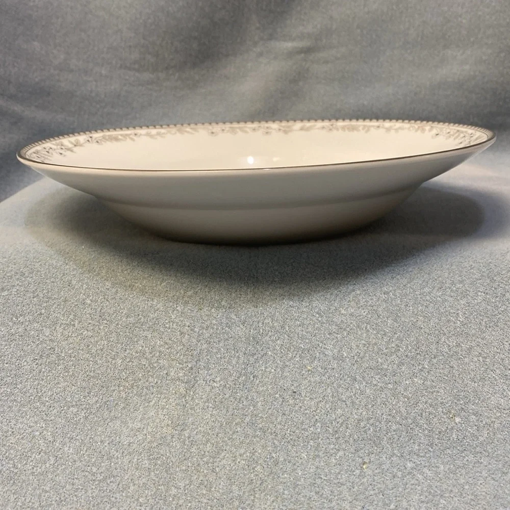 GORHAM FLOWERING MEADOW SOUP BOWL TRAILING FLORAL VINE PLATINUM TRIM 9 Inch